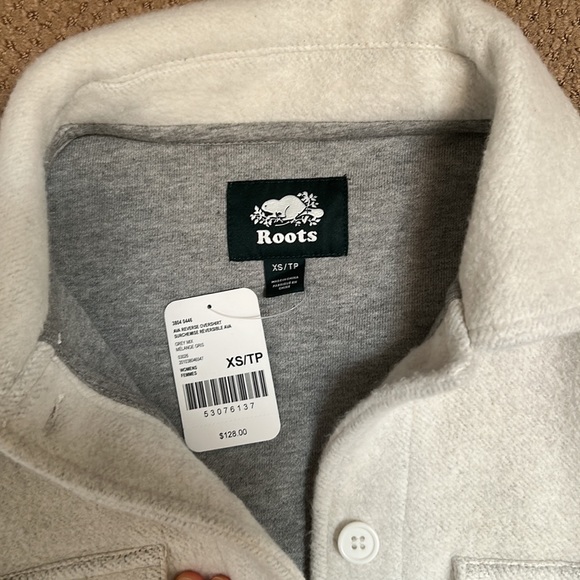 NWT Roots Ava Reverse Overshirt in Grey Mix - Picture 7 of 7